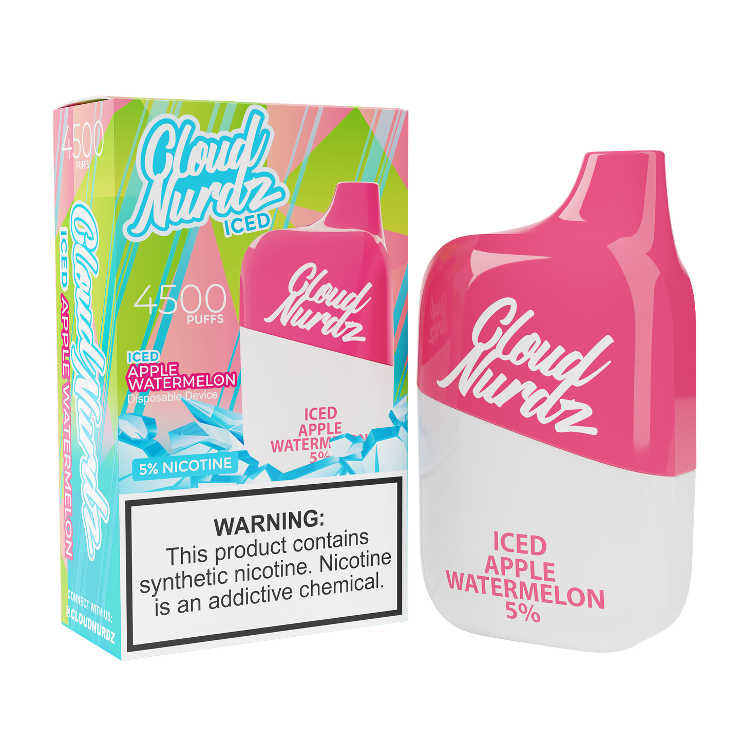 Cloud Nurdz 4500 Apple Watermelon Iced