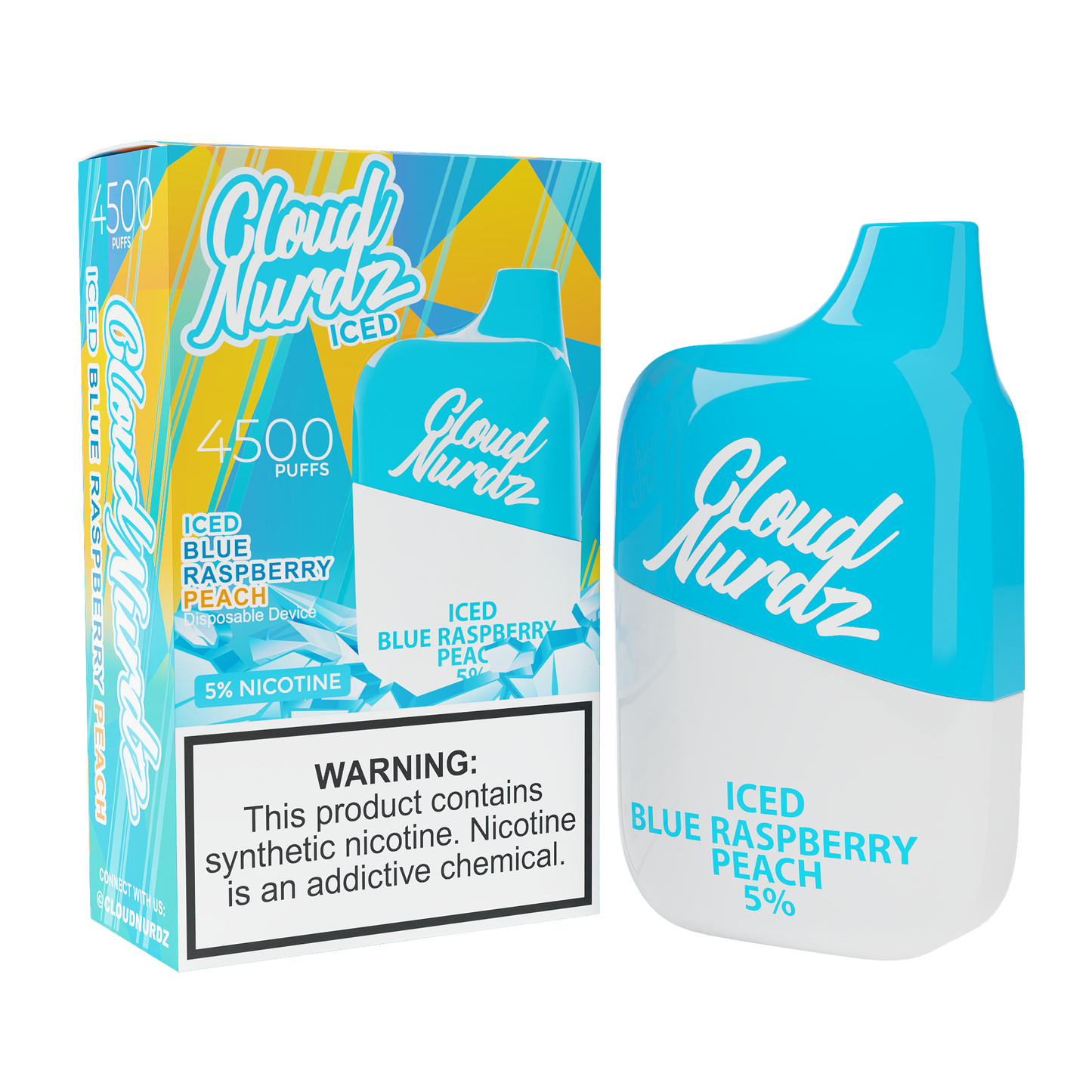 Cloud Nurdz 4500 Iced Blue Raspberry Peach